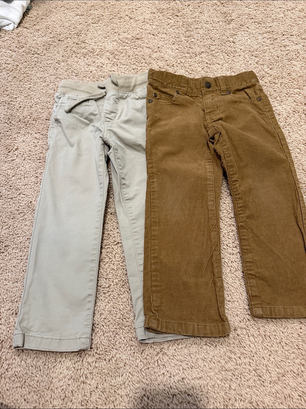 Janie and Jack Corduroy Pants and Gap Khaki’s. Dark and Light Brown
